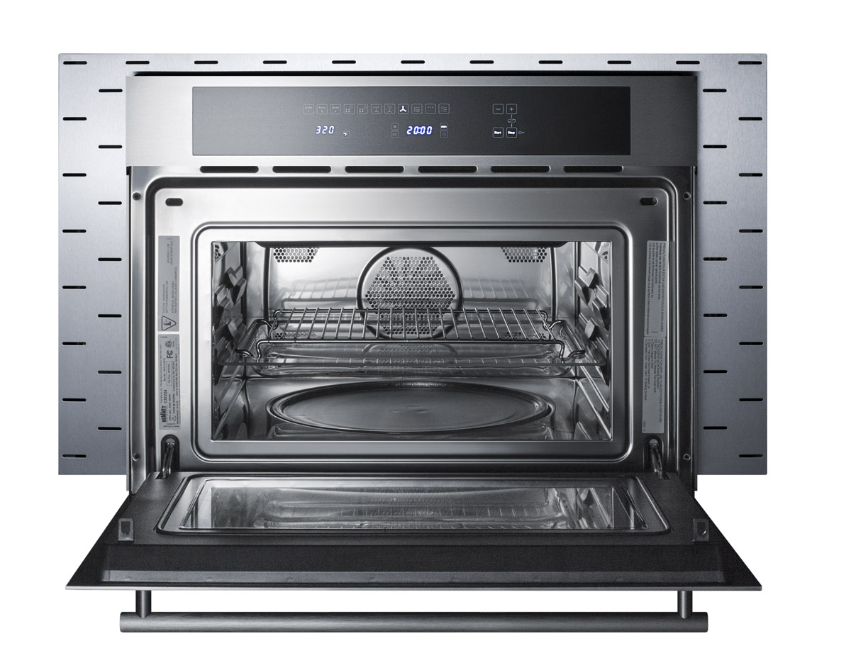 Stainless steel trim kit to extend width of CMV24 speed oven to 30